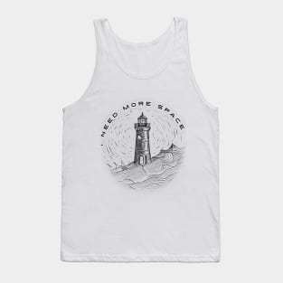 Lighthouse Minimalist Design with Mountain Tank Top